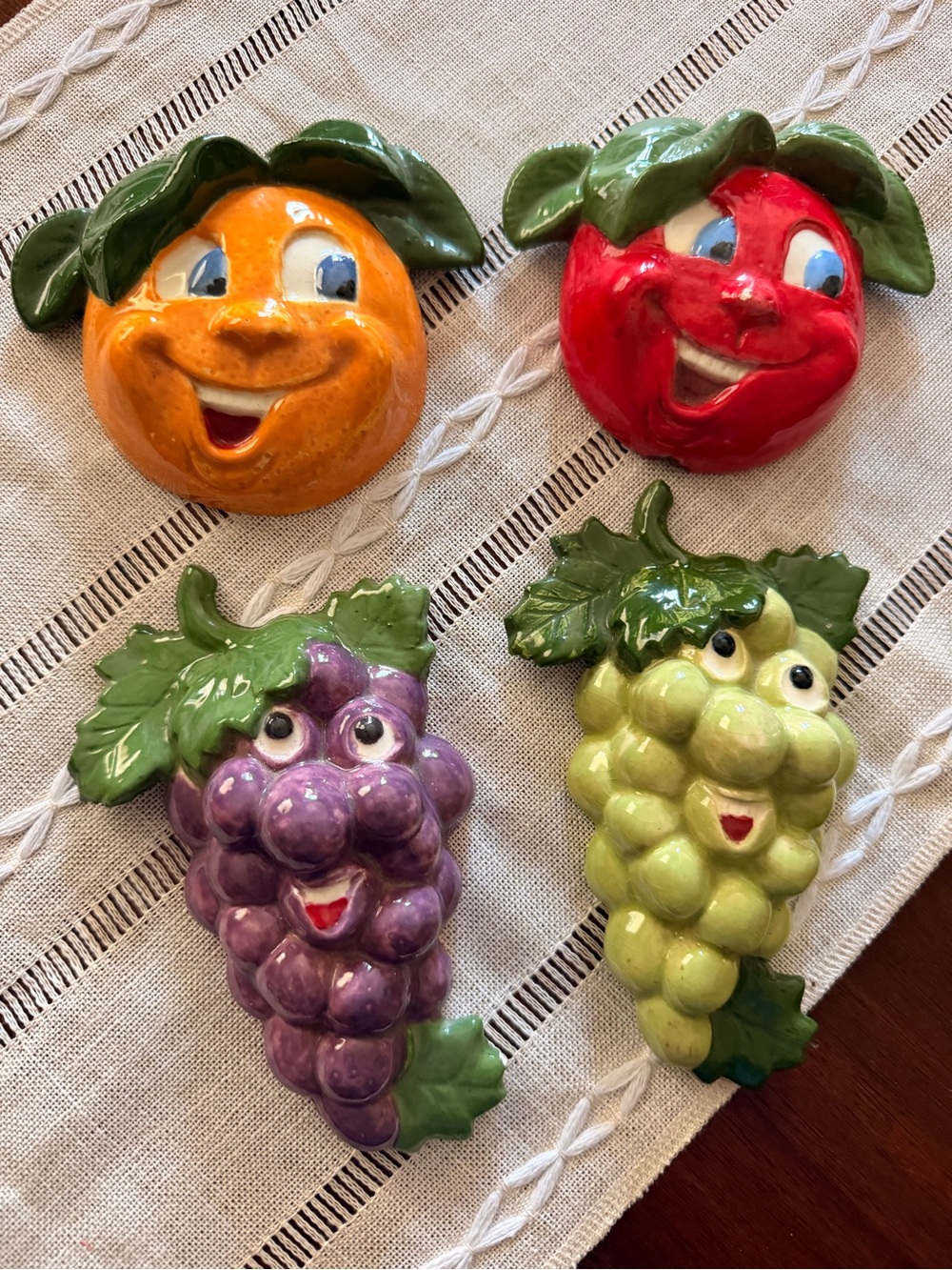 Vintage ceramic wall fruit hangings
